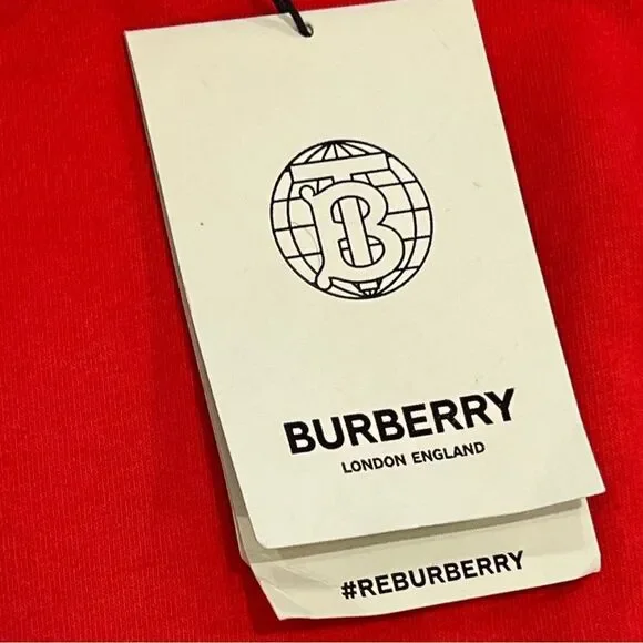 Burberry NWT Love Hooded Sweatshirt Red Unisex - Picture 7 of 14